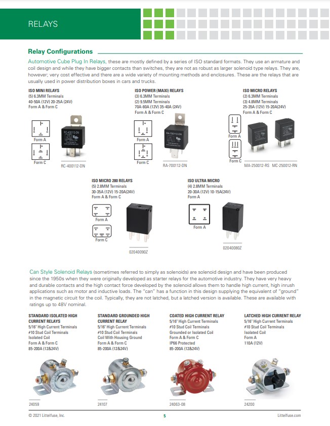 MC Littlefuse Relays Definition Specification and Application 5