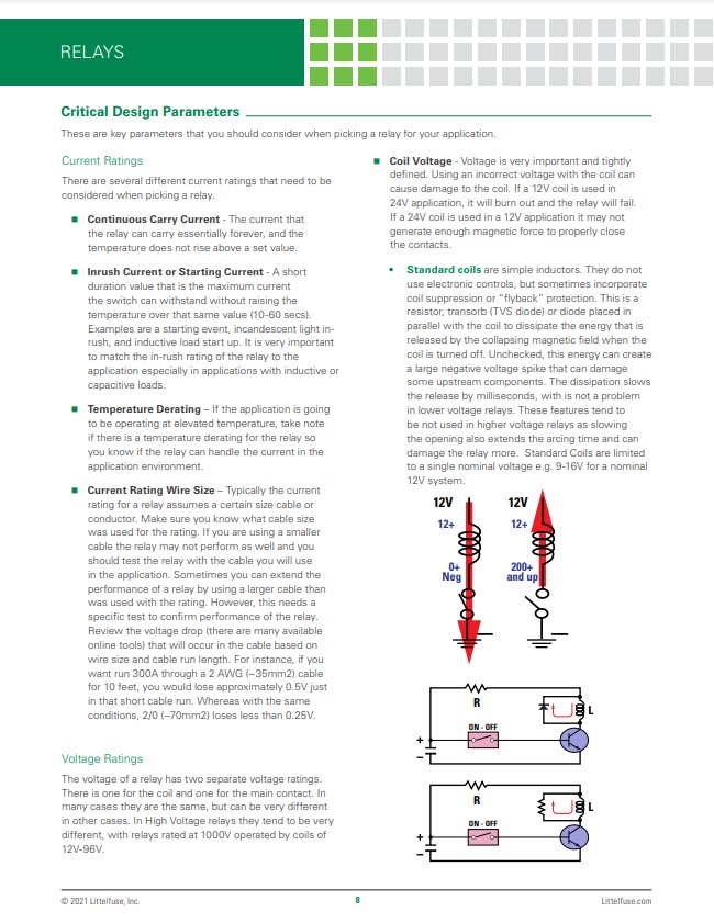 MC Littlefuse Relays Definition Specification and Application 8