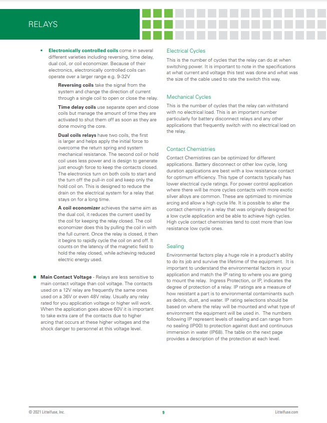 MC Littlefuse Relays Definition Specification and Application 9