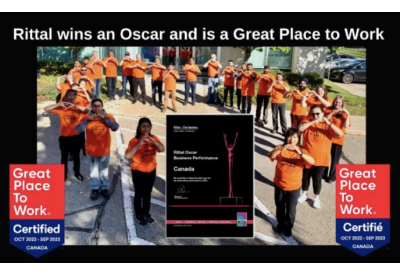 It’s official! Rittal Limited is a Great Place to Work® and the Recipient of the Rittal Global Oscar Business Performance Award.