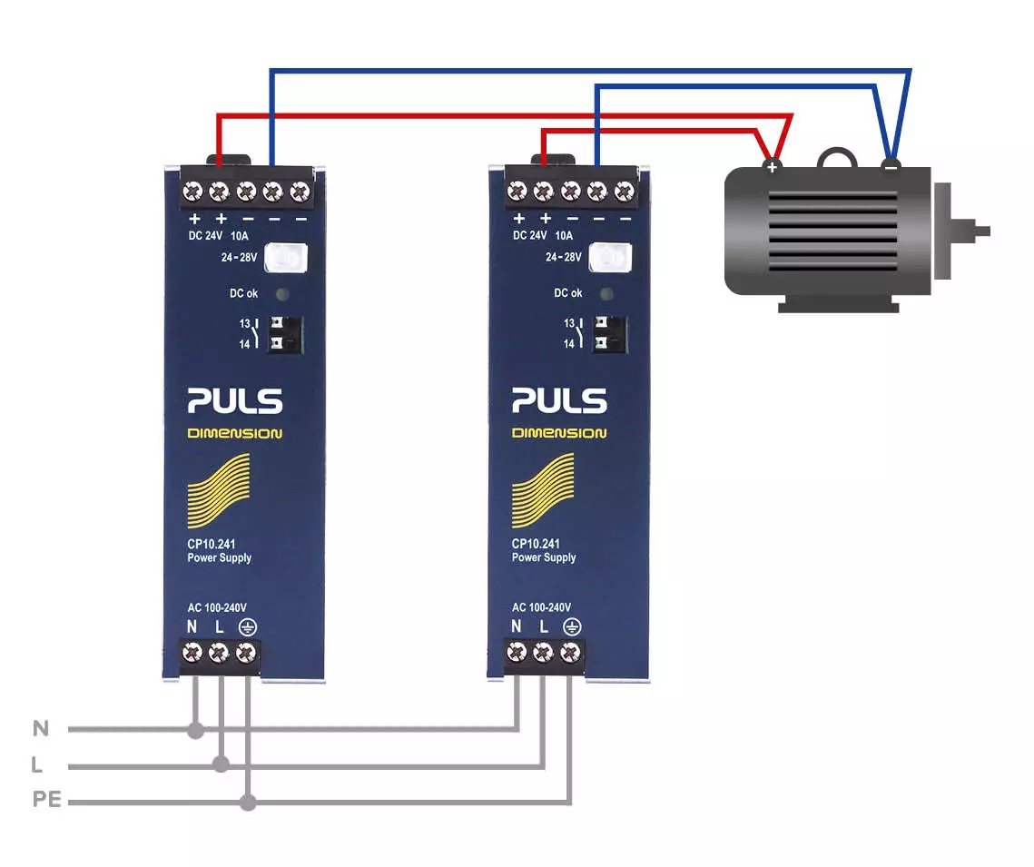 MC Parallel Connection and Redundancy of Power Supplies PULS 2 1139x955