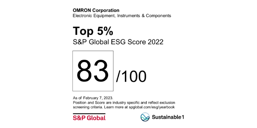 Omron Awarded with Top 5% S&P Global ESG Score