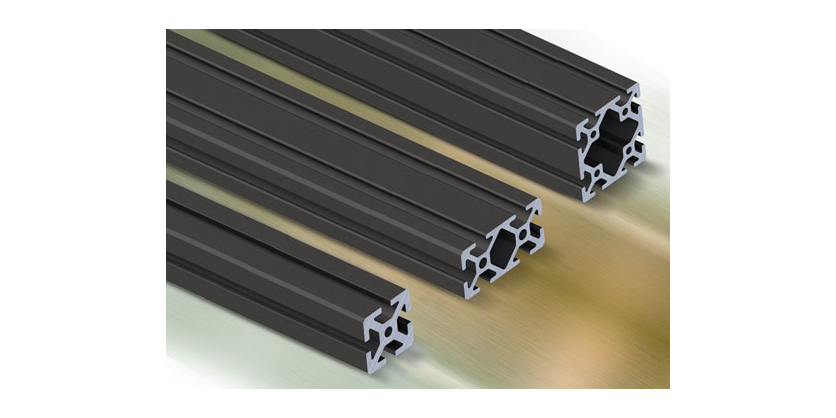 SureFrame Black Anodized T-slotted Rails from AutomationDirect