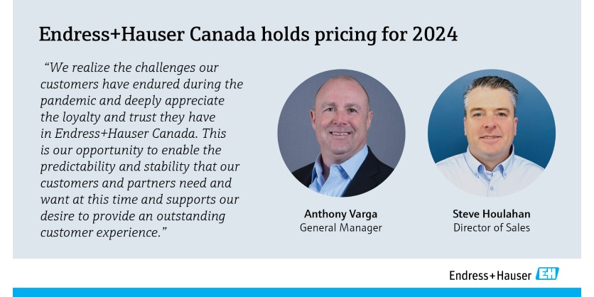 Endress+Hauser Canada Announces Price Commitment to Customers and Partners